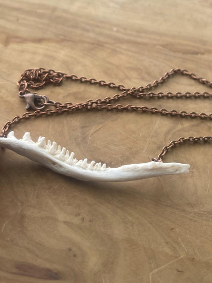 coho salmon maxilla jaw bone pendant copper necklace (copper 3)