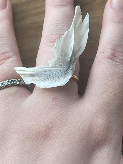 chinook salmon cleithrum bone ring (gold 3)