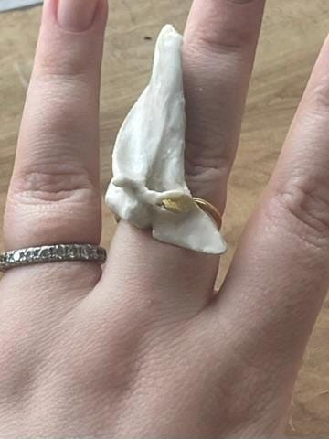 catfish cleithrum bone ring (gold 1)